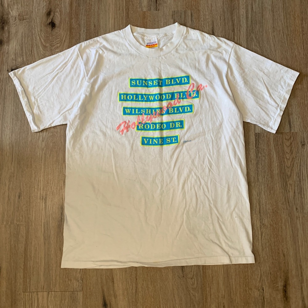 Rare Vintage late 80s Hazelwood Hollywood t-shirt - single stitch -made USA - XL